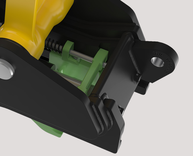Integrated Lifting Eye on Hydraulic Quick Coupler