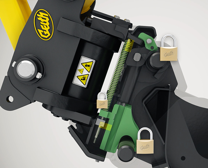 Tilting Quick Coupler Safety Locks