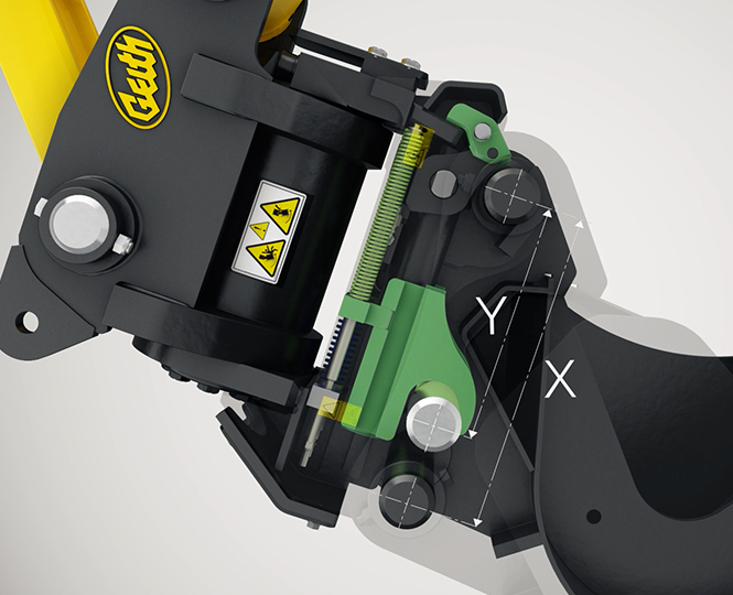 Geith Tilting Quick Coupler Variable Pin Centre Range